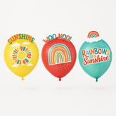 Retro Rainbow Latex Balloon Decorating Kit - 12-inch, 6-pack